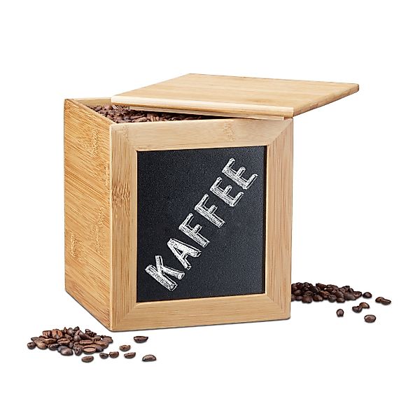 relaxdays Aufbewahrungsbox Bambus mit Tafel günstig online kaufen