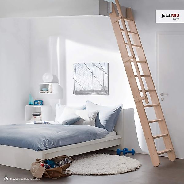 Treppen Intercon Raumspartreppe Easy Step Massivholz Buche Einseitiges Gelä günstig online kaufen