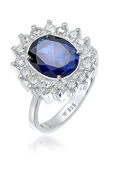 Elli Fingerring Cocktailring Zirkonia Synthetischer Saphir Blau 925 Sterlin günstig online kaufen