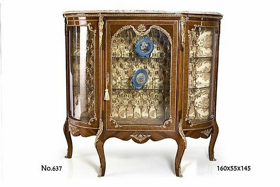 Casa Padrino Vitrine Barock Vitrine 160 x 55 x H. 145 cm - Wohnzimmer Möbel günstig online kaufen