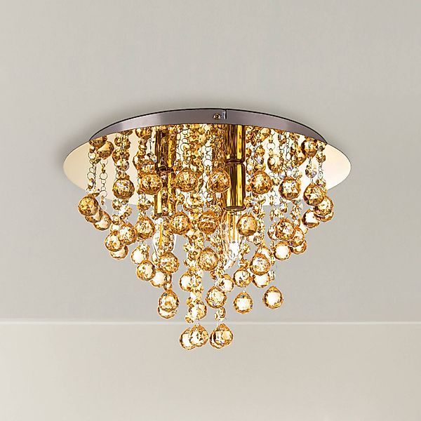 Deckenleuchte London, Ø 38 cm, 3-flg., goldfarben, Acrylglas günstig online kaufen