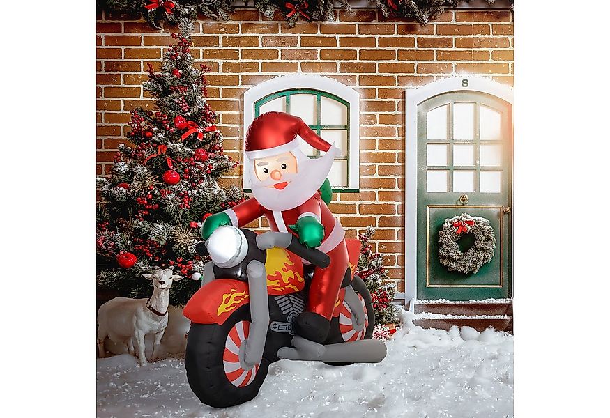 Outsunny Weihnachtsfigur 1,7 m Weihnachtsmann, mit LED-Beleuchtung, IP44 We günstig online kaufen