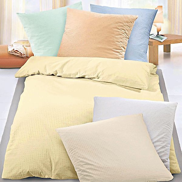 Biberna Bettwäsche "Romy" 2 Stk. tlg. feine Streifen in Uni-Optik und kochf günstig online kaufen