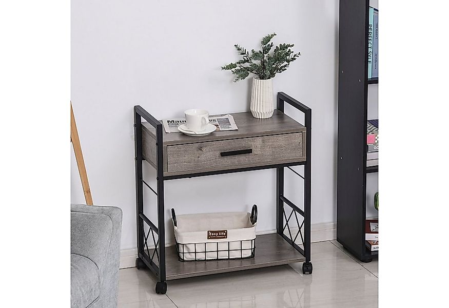 HOMCOM Beistelltisch Kaffeetisch mit Schublade (Servierwagen, 1-St., Küchen günstig online kaufen