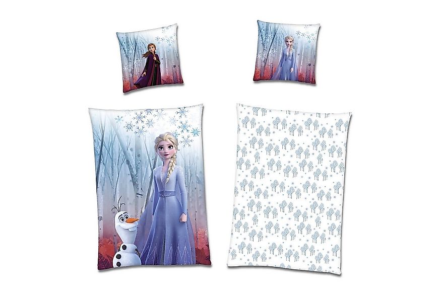 Familando Kinderbettwäsche Disney Frozen Eiskönigin 135x200 80x80 cm Fleece günstig online kaufen