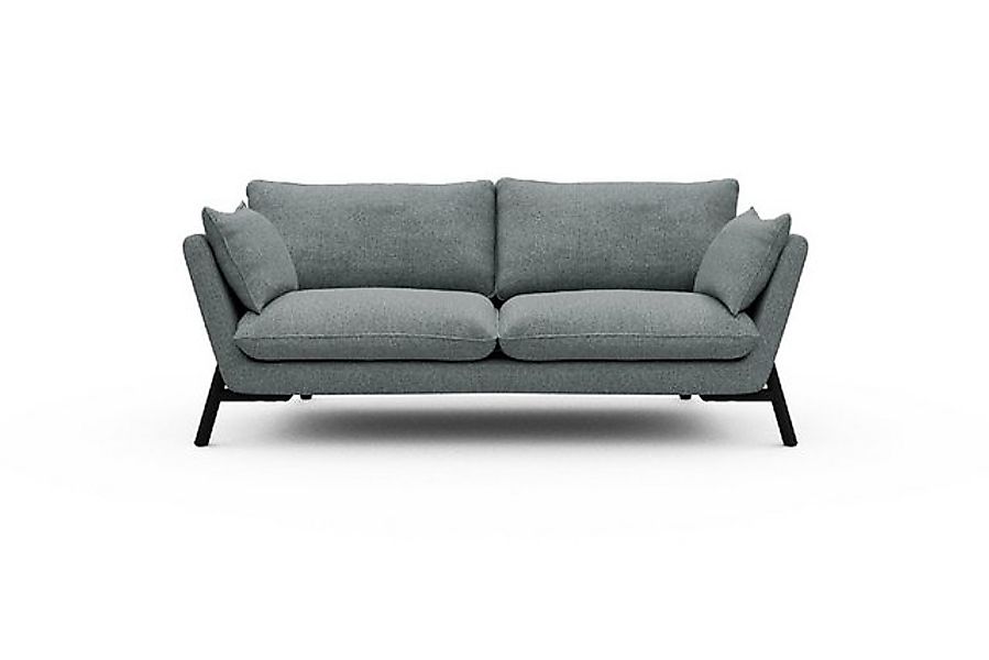 moebelfaktor Sofa Emil 2-Sitzer Beinfarbe Eiche Schwarz, schräg gestellte A günstig online kaufen