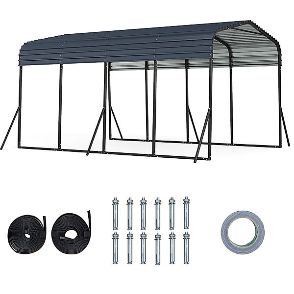 COSTWAY Einzelcarport, 440x300 cm Schwerlast-Metall-Carport mit günstig online kaufen
