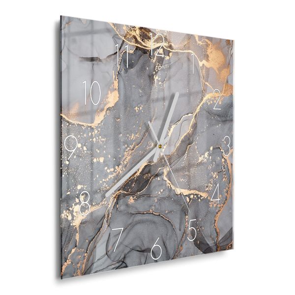 DEQORI Wanduhr 'Elegantes Marmormuster' (Glas Glasuhr günstig online kaufen
