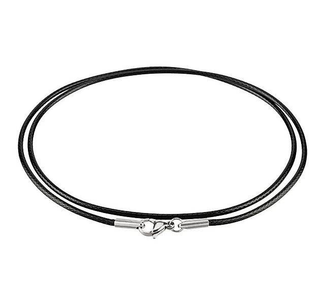Auroris Kette ohne Anhänger aus Lederimitat Dicke 2mm schwarz mit Edelstahl günstig online kaufen