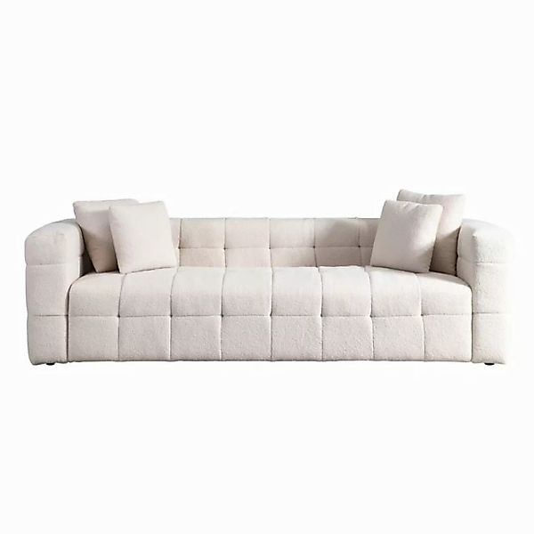 HOME DELUXE Sofa Teddy Sofa COMO - Beige 236 x 68 x 92 cm, mit Teddystoff & günstig online kaufen