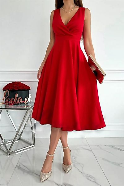 RUZU UG Dirndl Kleid Röcke Sommerrock modisches Spleißkleid V-Ausschnitt St günstig online kaufen
