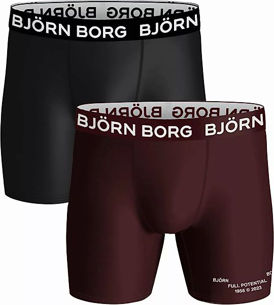 Björn Borg Performance Shorts 2er-Pack Schwarz Bordeaux - Größe XL günstig online kaufen
