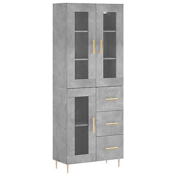 vidaXL Highboard Betongrau 69,5x34x180 cm Holzwerkstoff 3198589 günstig online kaufen