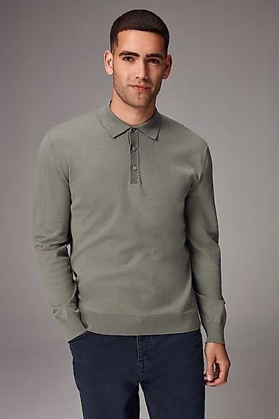 Next Poloshirt Langärmeliges Regular Fit Poloshirt aus Strick (1-tlg) günstig online kaufen