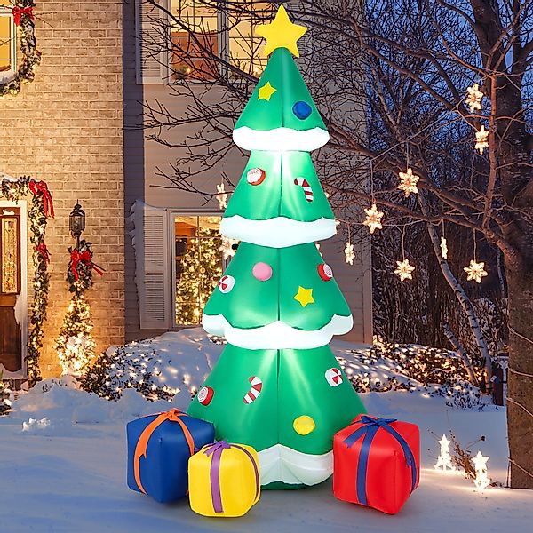 COSTWAY Weihnachtsfigur, 180cm hoch, mit LED-Leuchten günstig online kaufen