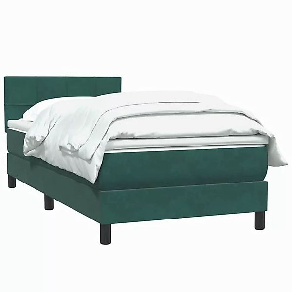 vidaXL Bett Boxspringbett mit Matratze Dunkelgrün 100x220 cm Samt günstig online kaufen