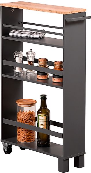 KESPER® Spannregal Nischenregal mit 2 Lenkrollen Nischenwagen Regalwagen, 5 günstig online kaufen