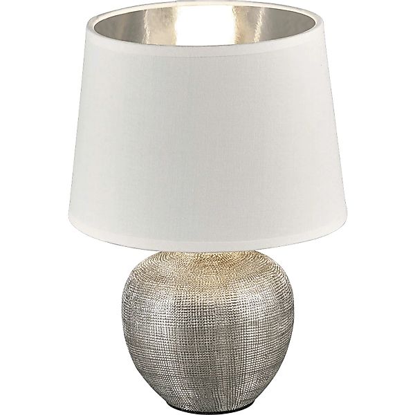Trio Tischleuchte Luxor H: 26 cm Weiß-Silber günstig online kaufen