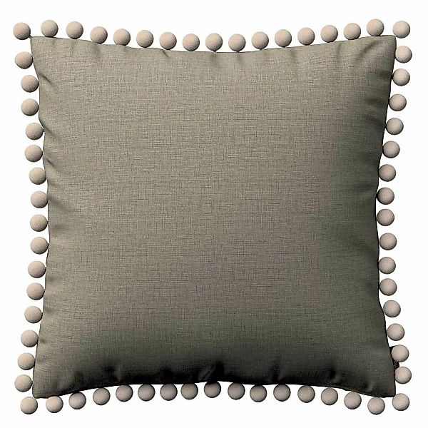 Kissenhülle Wera mit Bommeln, beige-grau, 45 x 45 cm, Living II (161-07) günstig online kaufen