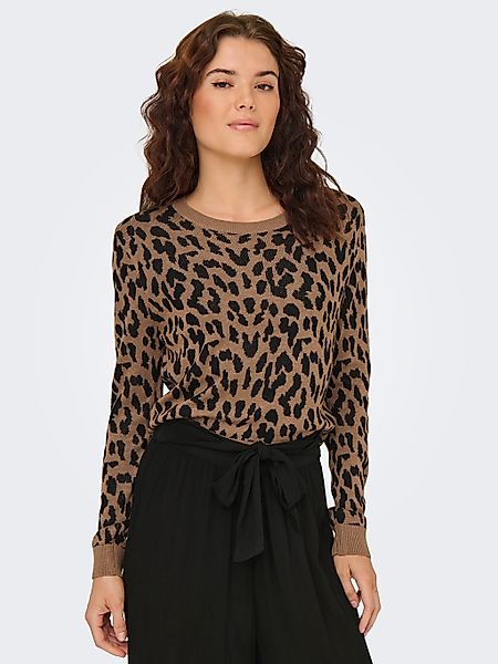 ONLY Rundhalspullover "ONLVIENNA LS JQ LEO O-NECK CC KNT" günstig online kaufen