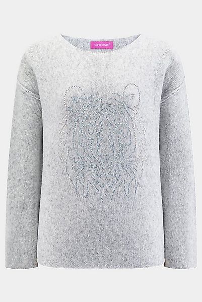 six-o-seven Strickpullover Six-o-Seven Pullover mit Strass-Tiger - SILVER günstig online kaufen