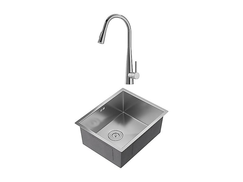 Set Spülbecken 55 x 45 cm SOELA + Armatur RONA mit abnehmbarem Auslauf aus günstig online kaufen