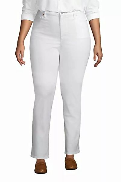 Straight Fit Öko Jeans Mid Waist in großen Größen, Damen, Größe: 54 30 Plus günstig online kaufen