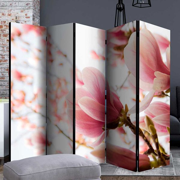 Paravent beidseitig bedruckt Magnolien Motiv günstig online kaufen