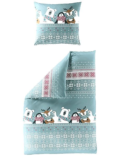 JACK Bettwäsche 135x200cm Winter Eisbär Pinguin, günstig online kaufen