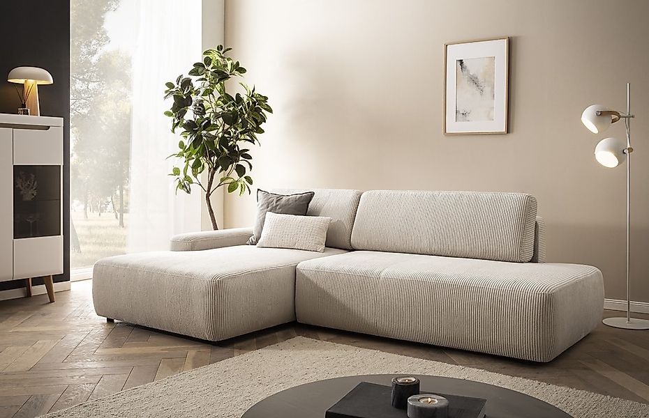 INOSIGN Ecksofa "TORGE, Schlafsofa Cord, Samtvelours u. Strukur fein, Couch günstig online kaufen