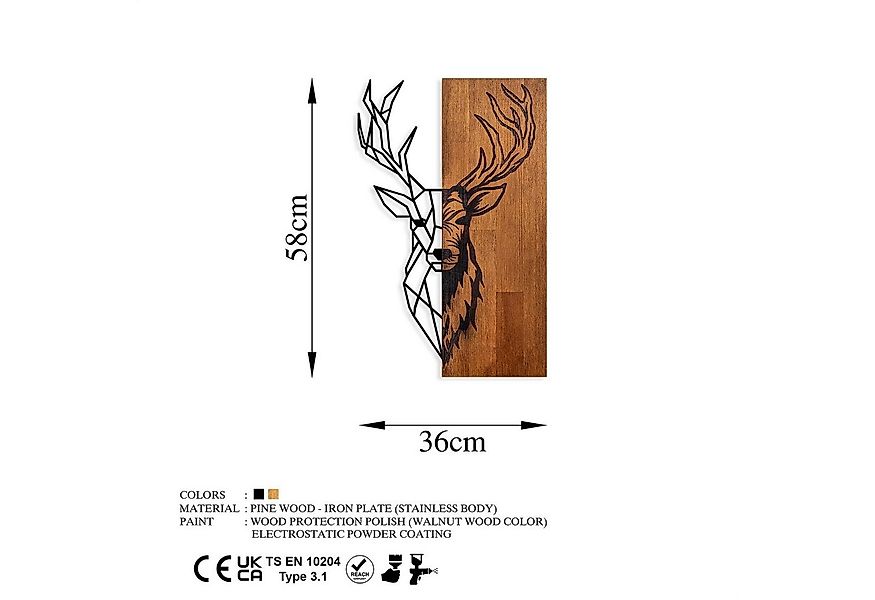 Wallity Wanddekoobjekt 100% WOODEN (Thickness: 3 cm) / METAL (Thickness: 1, günstig online kaufen