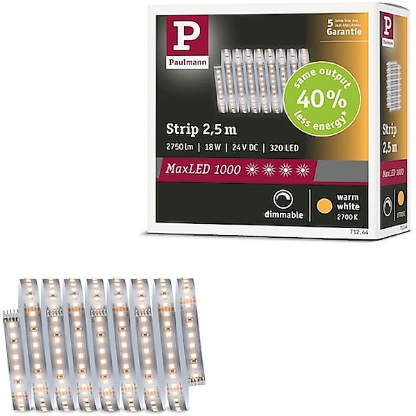 Paulmann LED-Streifen »MaxLED 1000 LED Strip Warmweiß Einzelstripe« günstig online kaufen