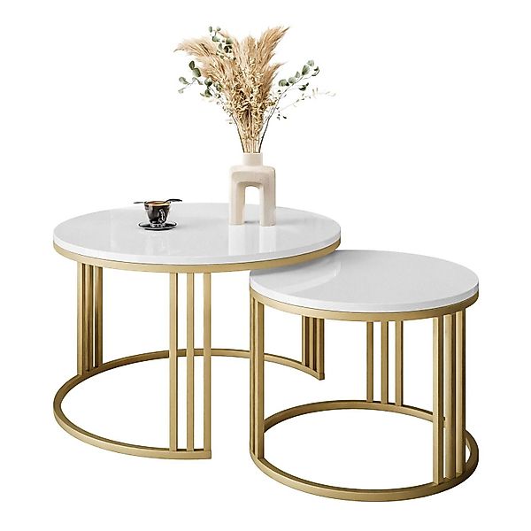 Lookway Couchtisch LORI 2in1 GOLD Runder günstig online kaufen