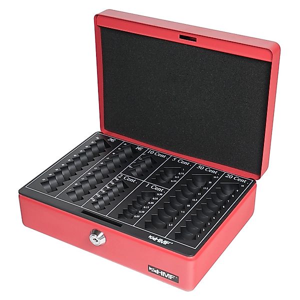 HMF 208 Geldkassette Euro-Münzzählbrett 25 x 18 x 9 cm Rot günstig online kaufen