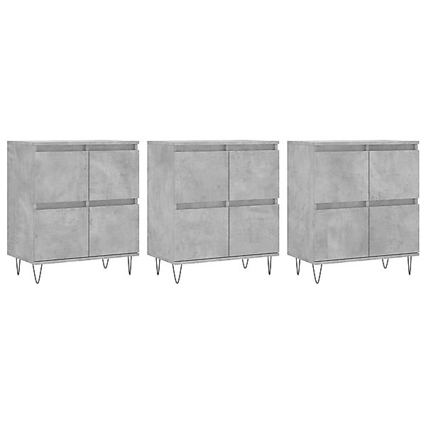 vidaXL Sideboards 3 Stk Betongrau Holzwerkstoff 3190201 günstig online kaufen