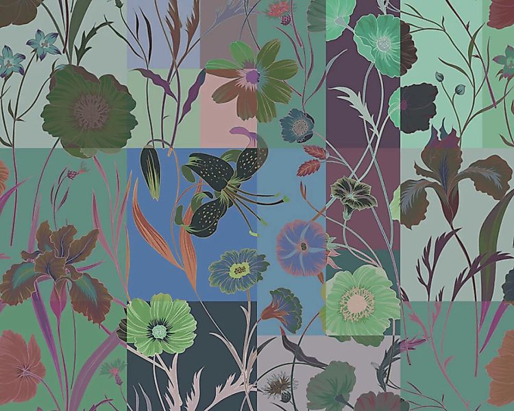 Fototapete "floral patch 2" 5,00x2,50 m / Glattvlies Perlmutt günstig online kaufen