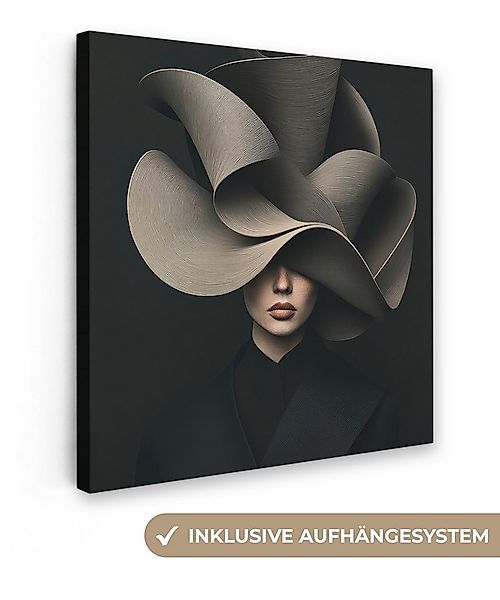 OneMillionCanvasses® Leinwandbild Schwarz - Hut - Frau, Fotodruck (1 St), W günstig online kaufen