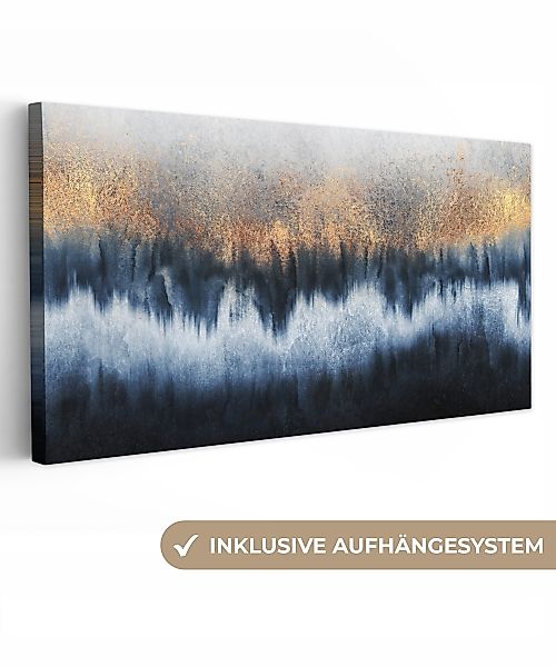 OneMillionCanvasses® Leinwandbild Panorama Abstrakt - Gold günstig online kaufen