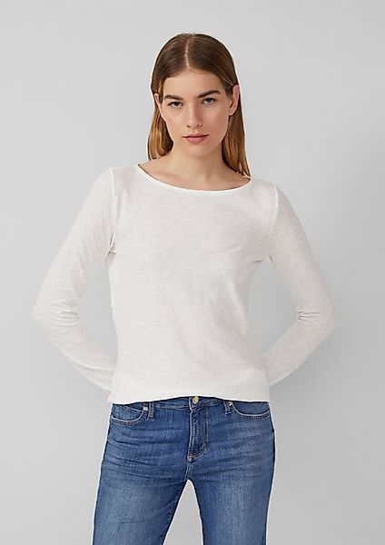 s.Oliver Langarmshirt Slim-Fit-Longsleeve aus Baumwollslub mit günstig online kaufen