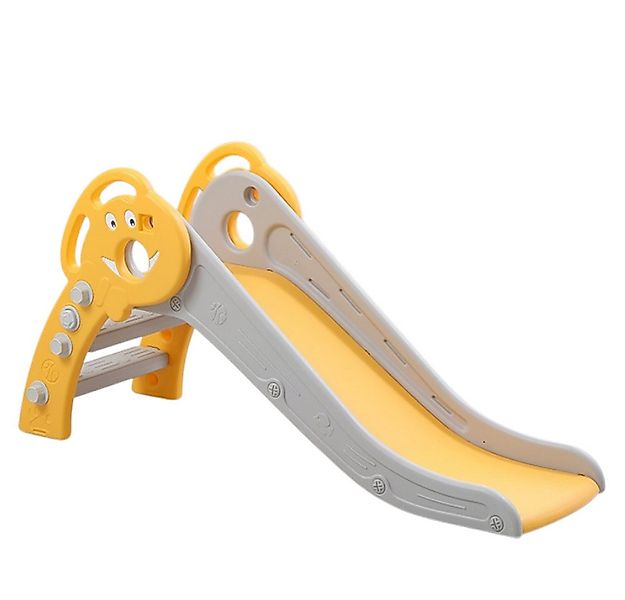 habeig Indoor-Rutsche Gelb-Grau 120x60x60cm Dreiteiliges Stufendesign Puffe günstig online kaufen