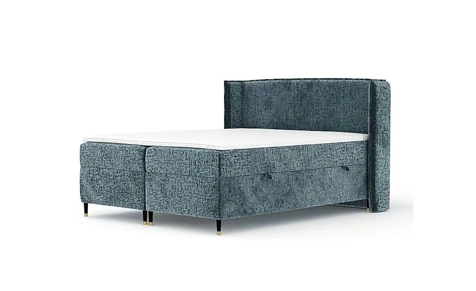 Boxspringbett mit Stauraum   ¦ blau ¦ Maße (cm): B: 158 H: 117 Betten > Kom günstig online kaufen