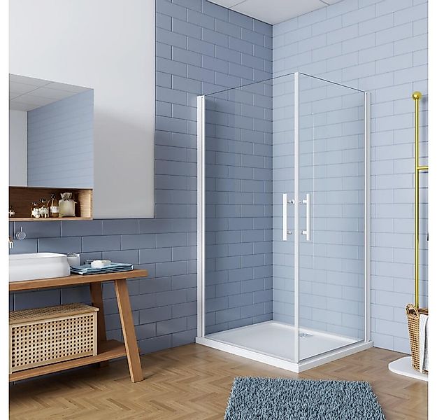 Duschparadies Eckdusche H:185cm Schwenktür Schwingtür 5mm ESG Glastür Dusch günstig online kaufen