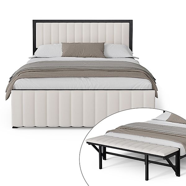 LVHOM Polsterbett Metallbett 140x200cm/160x200cm Bettgestell mit günstig online kaufen
