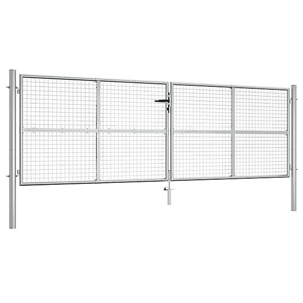 vidaXL Gartentor Verzinkter Stahl 415 x 125 cm Silber 144300 günstig online kaufen