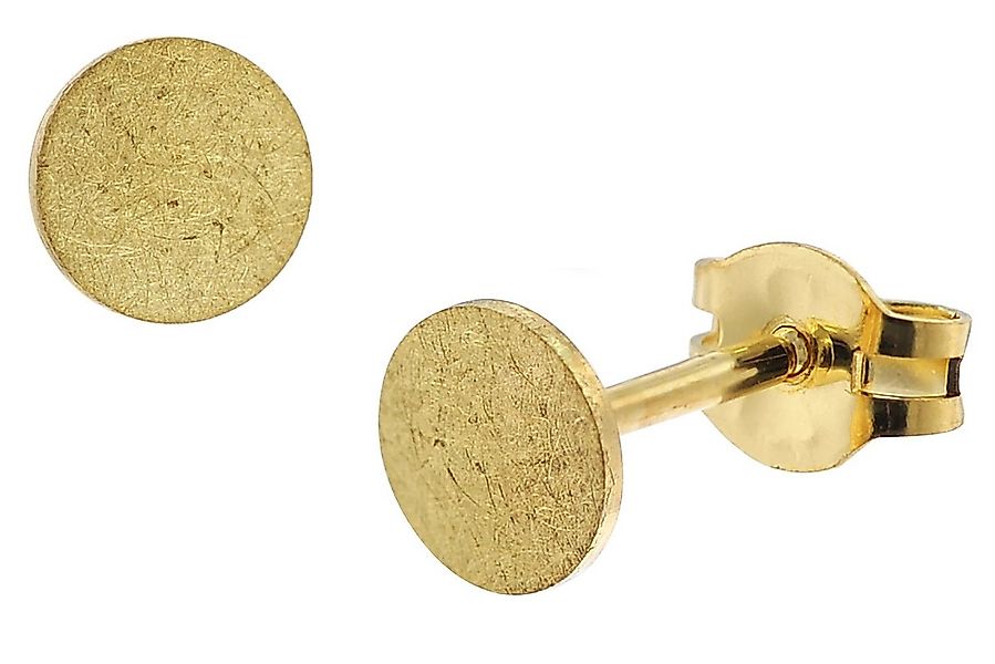 trendor Paar Ohrstecker Damen-333 / 8K Gold Eismatt ⌀ 5 mm günstig online kaufen