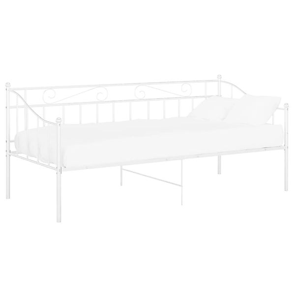 vidaXL Bett Schlafsofa Bettgestell Weiß Metall günstig online kaufen