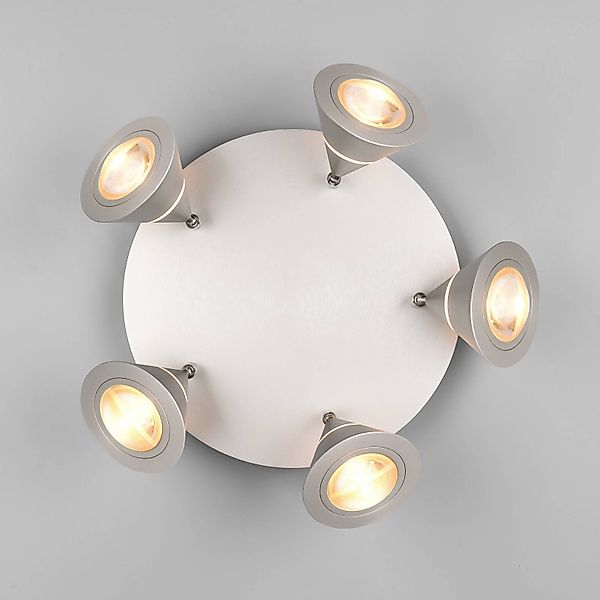 LED-Deckenstrahler Romeo, Ø 30 cm, nickelfarben, 5-flg. günstig online kaufen