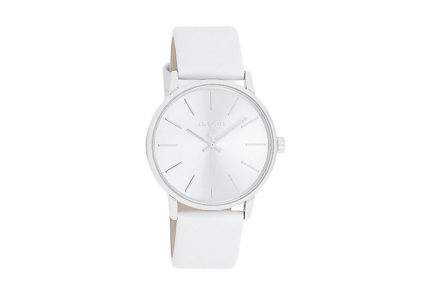 OOZOO Quarzuhr Damenuhr C11060 Silberfarben Lederband Weiss 36 mm C11060 günstig online kaufen