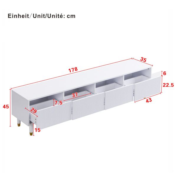 Ulife Lowboard TV-Schrank, Wohnzimmermöbel, TV-Board, große günstig online kaufen