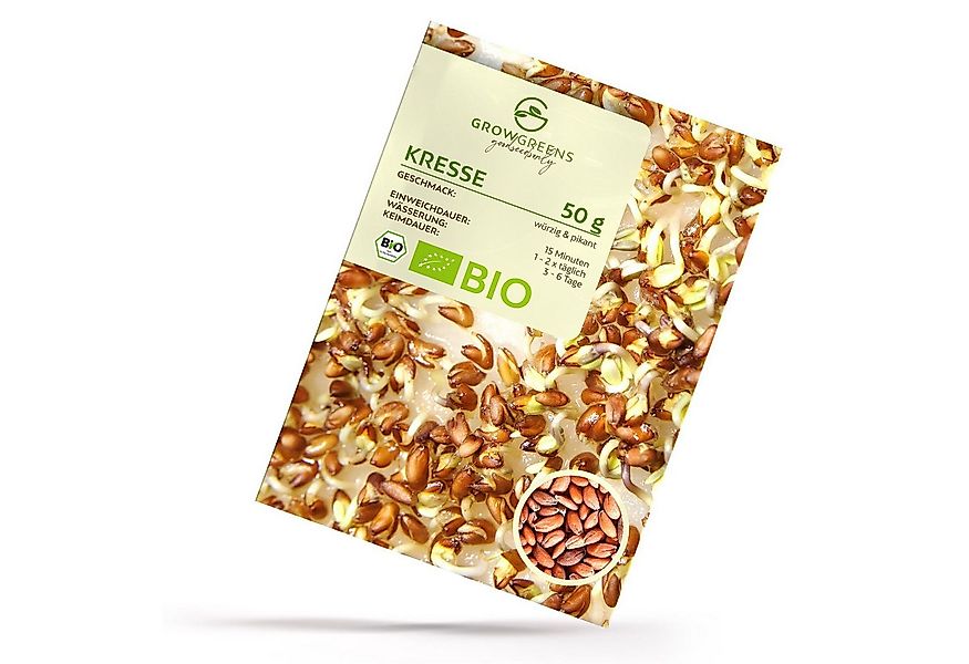 Growgreens Gemüsesamen BIO Kresse Sprossen Samen (50g) - Microgreens Saatgu günstig online kaufen